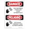 Signmission OSHA Danger, Starts & Stops Automatically Bilingual, 7in X 5in Decal, 5" W, 7" H, Bilingual Spanish OS-DS-D-57-VS-1589 - alternate 1